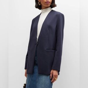 SPANX Navy Open-Front Blazer
